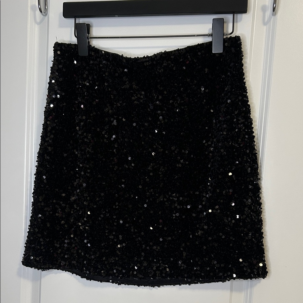 RW&CO. Black Sequin Mini Skirt